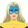 Blonde Blazer character profile - Dispatch game superhero and romance option